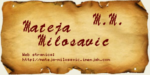 Mateja Milosavić vizit kartica